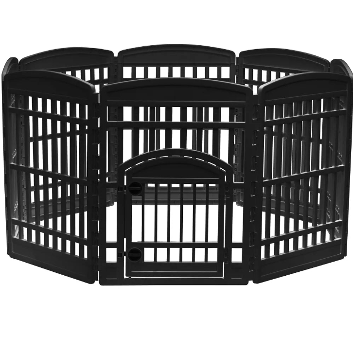 8-Panel Snap Assembly Plastic Pet Playpen With Access Door