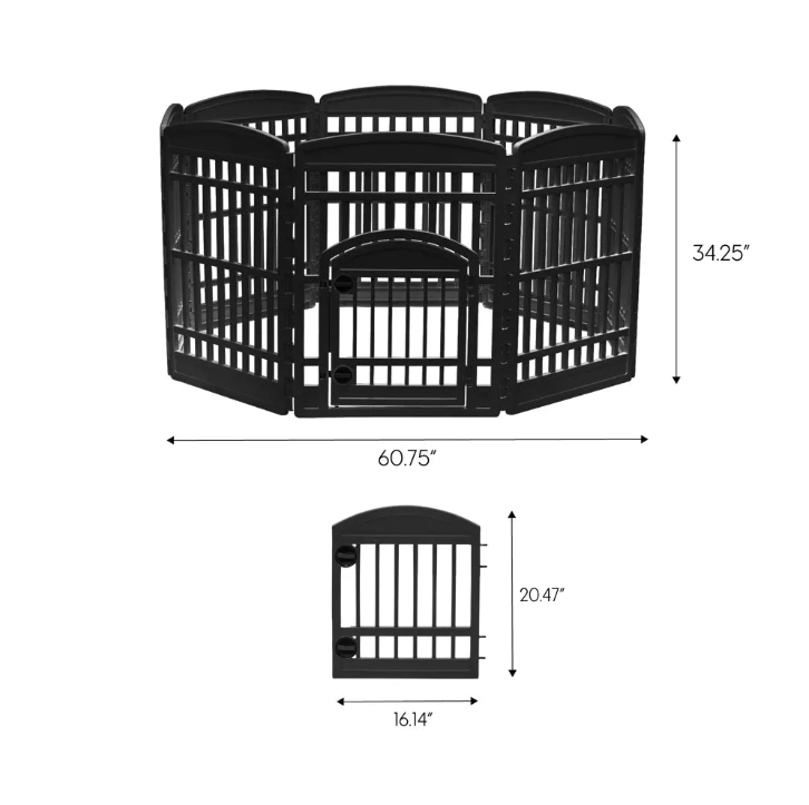 8-Panel Snap Assembly Plastic Pet Playpen With Access Door