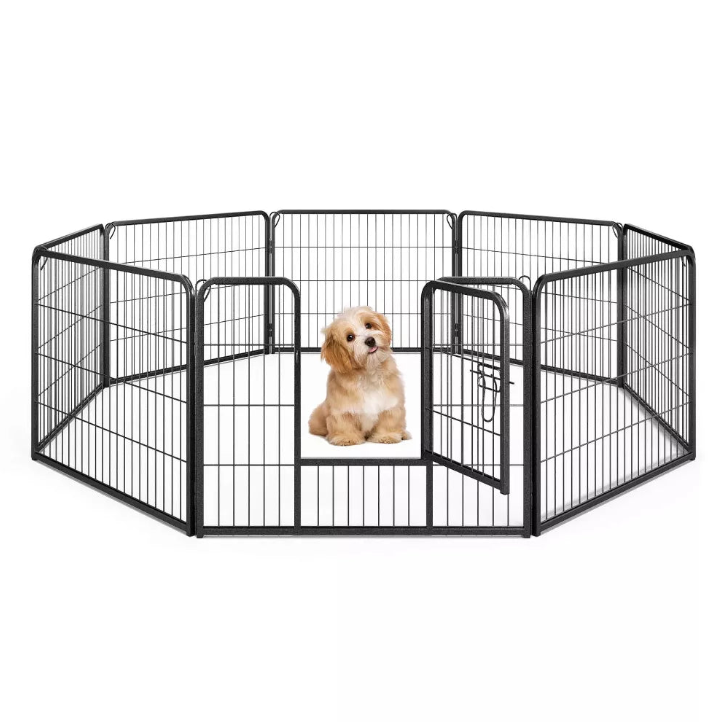 8-Panel 360° Adjustable Metal Indoor & Outdoor Pet Playpen