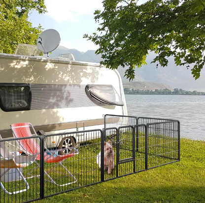 8-Panel 360° Adjustable Metal Indoor & Outdoor Pet Playpen