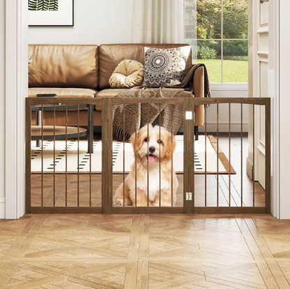 3-Panel 180° Rotatable Freestanding Wooden Pet Fence