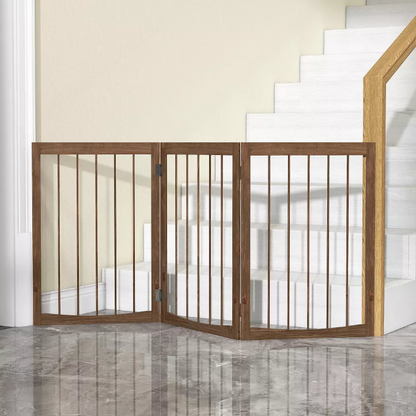 3-Panel 180° Rotatable Freestanding Wooden Pet Fence